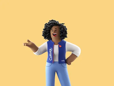 Cultura 3d 3d character 3d character design 3d character modeling brand character brand identity branding cgi character corporate identity fun illustration smile staff