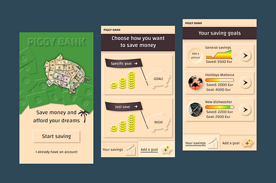 PIGGY BANK app neumorphism pig piggy bank saving money