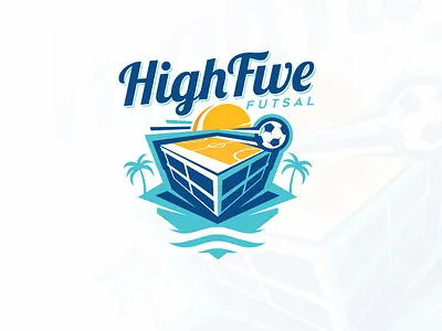 High Five Futsal arena beach design designer football futsal graphic logo soccer sport sunshine team