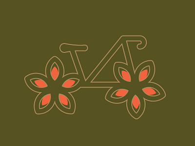 Petal Power bicycle bike bike shop brand identity branding daily logo challenge eco bike flowers logo mark retro retro vibes