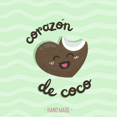 Corazon de coco brand brand design branding design graphic design icon illustrator logo typography vector