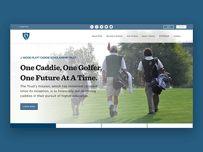 J. Wood Platt Caddie Scholarship Trust | Nonprofit Website after effects animation cause design golf graphic design nonprofit scholarship fund scroll ui ux web design website website design wordpress