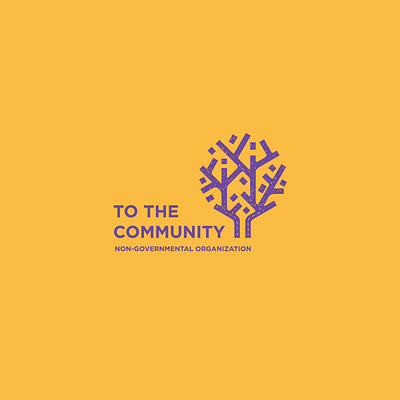 To The Community NGO logo brand branding design logo logotype map logo purple sketch logo tree logo visual identity yellow