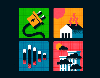 Energy Efficient icons design editorial energy efficient icon icons iconset illustration smog spot illustration texture vector