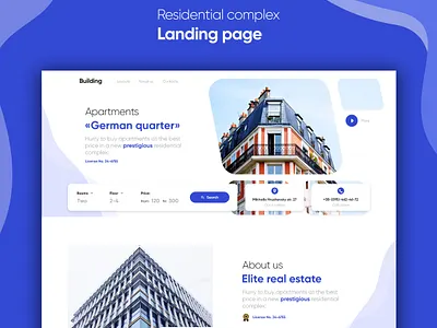 Construction real estate landing page website app illustration minimal ui ux vector webdesign website