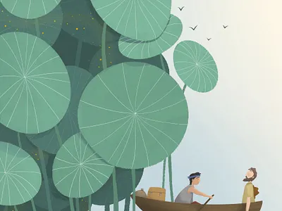 Explorer adventure boat explorer exploring illustration journey jungle outdoor story storytelling