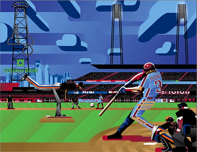 Opening day Phillies abstract baseball branding contemporary design digital art illustration illustrator mlb philadelphia philly sports