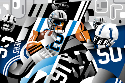 Christian McCaffrey abstract branding design digital art football illustration illustrator logo nfl sports vector