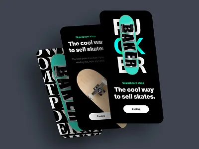Skateboard Shop App app black green iphone skate skateboard sport ui user interface ux white