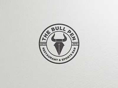 The Bull Pen branding logo restaurant simple sports bar