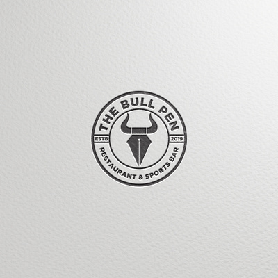 The Bull Pen branding logo restaurant simple sports bar