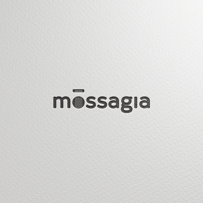 Mōssagia branding custom letters custom type guitar logo music negative space