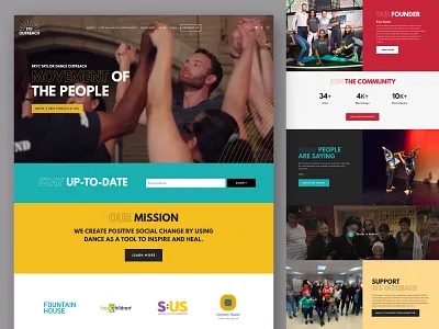 Eryc Taylor Dance Outreach | Nonprofit Website brand colorful dance design graphic design home page landing page new york new york city nonprofit typography ui ux web design web designer website wordpress