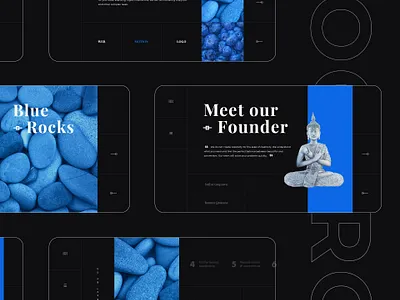 ROCKROI black design glitch interface landing site statue ui ux web website
