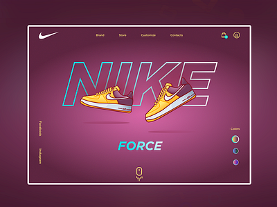 Sneakers Nike art design figma first screen graphic design illustration landing nike nike shoes shoes sneakers ui web