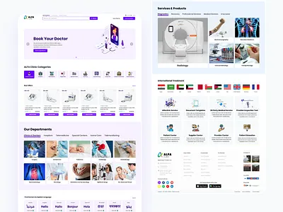 Alfa Clinic Home Page - Book Your Doctor clinical doctor ecommerce health healthcare homepage hospital medical medical app medical care medical design medicine simple ui uiux