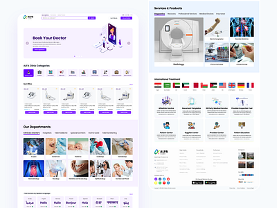 Alfa Clinic Home Page - Book Your Doctor clinical doctor ecommerce health healthcare homepage hospital medical medical app medical care medical design medicine simple ui uiux