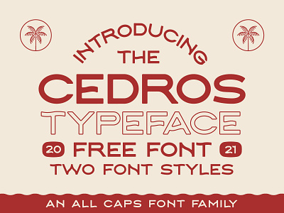 Cedros Typeface badge design beach california cap design font design free free font free typeface freebie label lettering moon nienowbrand palm retro badge retro font sun surf type design vintage font