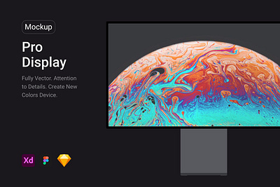 Apple Pro Display XDR aesthetic app apple black device devices flat gradient holographic mockup pro display screen site vector web white xdr