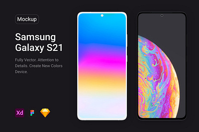 Samsung Galaxy S21 Mockup aesthetic app apple black device devices flat gradient holographic mockup pro display samsung samsung galaxy samsung galaxy s21 screen site vector web white xdr