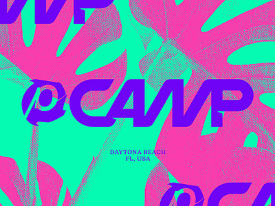 Passion Camp brand conference customtype event icon logo palms type typography vibrant wordmark