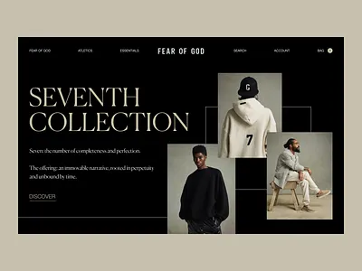 Fear Of God | Seventh Collection Layout branding clean concept design essentials fashion fear of god graphic design jerry lorenzo layout layout design minimal minimalism minimalist minimalistic website