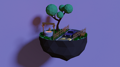 Low Poly Scene 3d art 3d modeling blender blender3d design lowpoly rendered renderedinblender