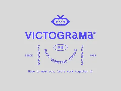 Personal brand / VICTOGRAMA blu branding branding design character dribble graphic happy hello japan kawai logo new