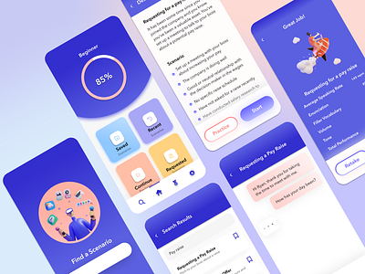 Ralpha app blue conversation design mobile mobile app purple speaking ui ux web