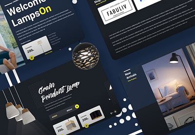 Website UI dark mode lamp light
