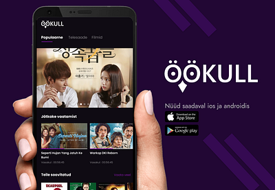 Öökulli filmirakendus - Mobile app (Estonian version) app design mobile app ui movie