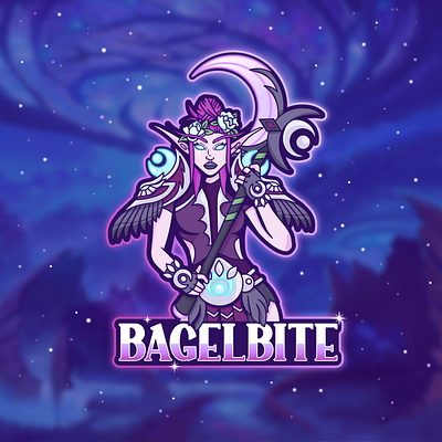 Blizzard Battle Tag Logo adobe illustrator balance druid blizzard entertainment druid druid logo esportslogo fantasy logo gaming logo mascot logo night elf purple vector art