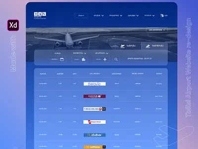 Airport Website Re-design airline airport branding clean ui design icon minimal typography ui ux webdesign website