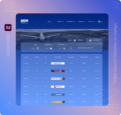 Airport Website Re-design airline airport branding clean ui design icon minimal typography ui ux webdesign website