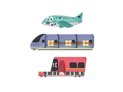 2D Children Illustration 2d art 2d character character character animation character design children children illustration cute illustration design drawing flat illustration illustrator vehicle graphics