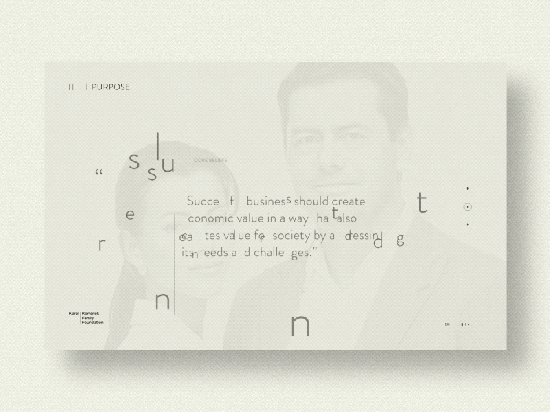 KKFF / About transition animations buracinsky corporate foundation lubos microsite ui ux