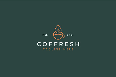 Coffresh brand coffee cup fresh geometric logo