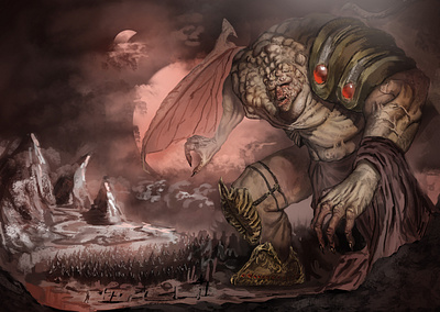 Gumper apocalyptic characterdesign creature creepy digital painting digitalart fantasy illustration monster warrior