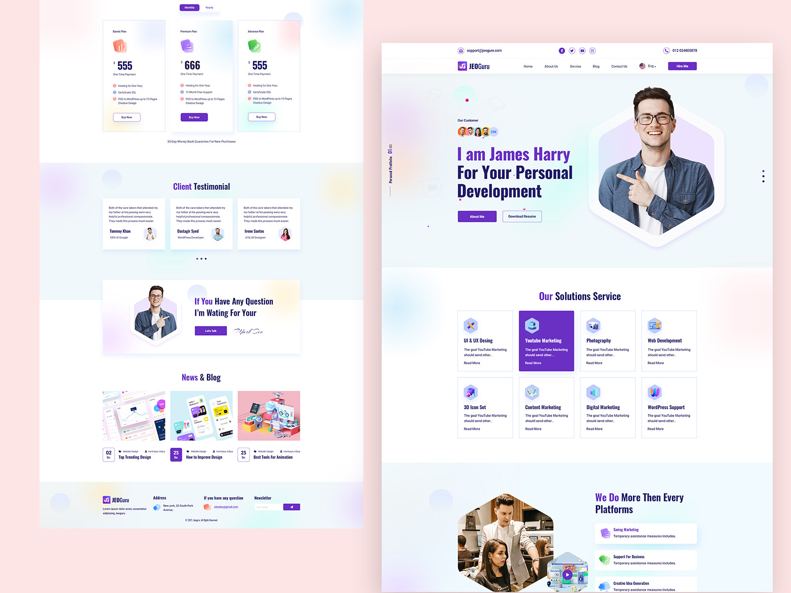 Example of Personal Portfolio Landing Page