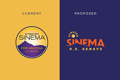 Kyrsten Sinema Rebrand arizona election kyrsten sinema landscape art logo design logo redesign patriotic political art political logo rebrand rebranding redesign senate sinema southwest southwestern vote voter voting