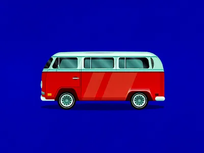 Road Trip 1960s bus business california car classic car cute design illustration los angeles red retro road trip vector vehicle vintage volkswagen volkswagon vw vw bus