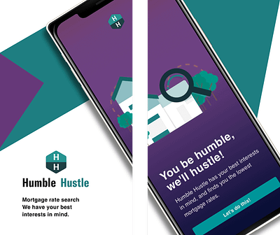 Humble hustle ad app branding design finance illustration landing design mobile ui mortgage product display ui ux ui