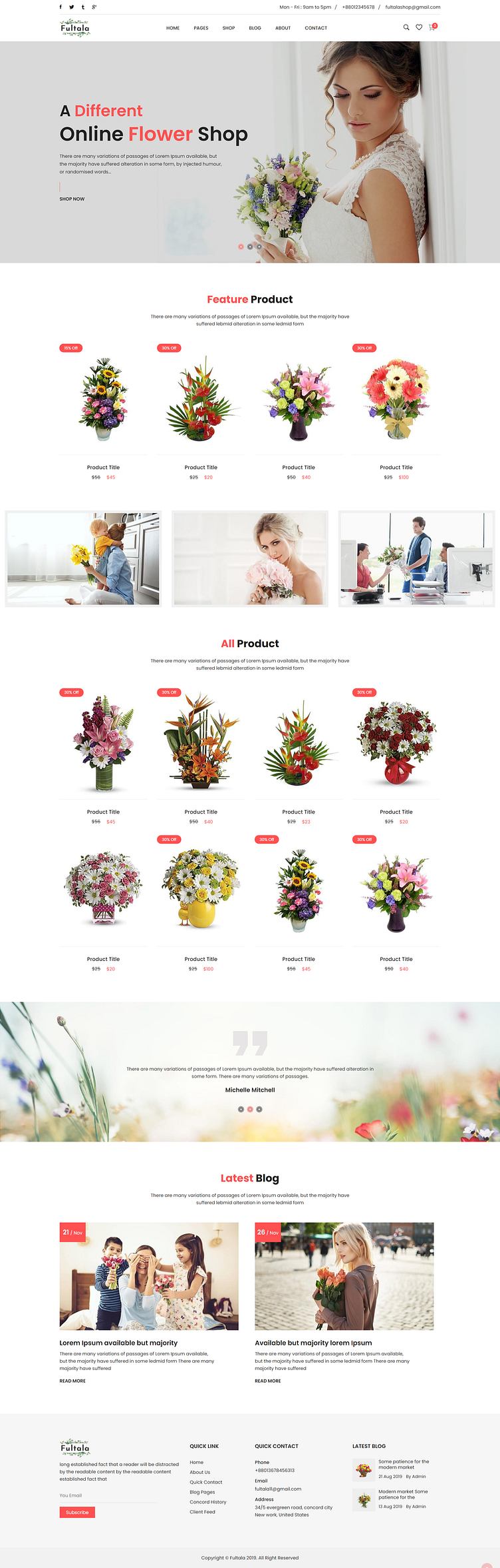 Fultala Flower Shop HTML Template by HasThemes on Dribbble