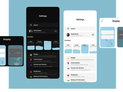 A Sample UI for a Phone Settings app app ui daily 100 challenge daily challange daily ui dailyui dailyuichallenge design minimal phone setting settings settings page settings ui settingspage smartphone ui uidesign ux uxdesign