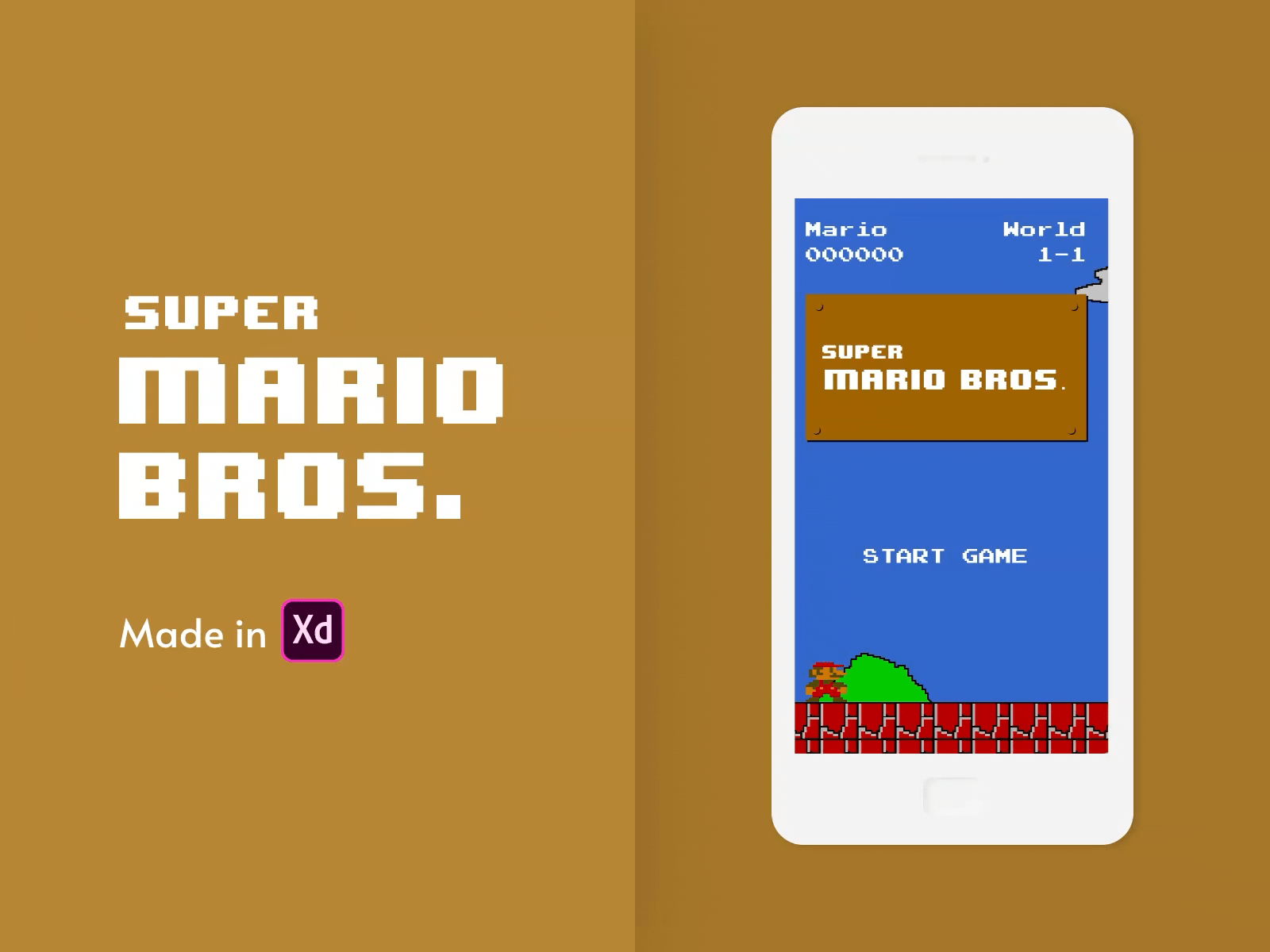 Super Mario 🍄 - Walk Animation adobe xd animated gif animation design illustration interaction interaction design mario motion pixel art pixel design retro visual design