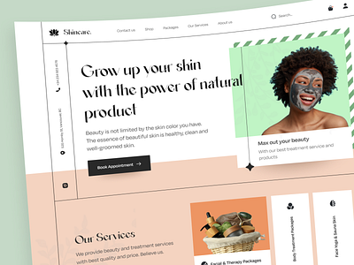 Skincare Website application beauty classic color palette colorul minimal mobile popular product skincare spa trend ui ux website