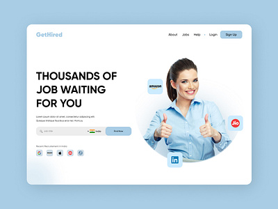 GetHired | Job Finder website design figma figmadesign minimal ui ux web website website concept website design