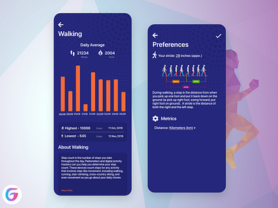 Step Counter for Grace - The Health App counter design health app healthcare steps ui walking