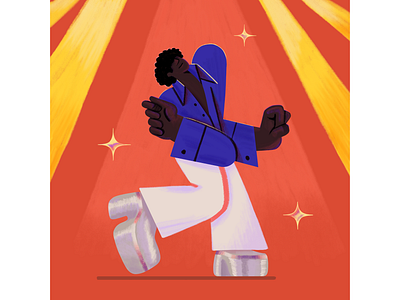 Disco dancer 2d character dance dancer disco flat illustration retro shapes simple weird