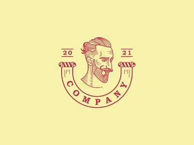 Bearded Stylist Logo branding design illustration logo vector